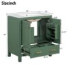 Bathroom Vanity With Single Sink, Combination Under Counter Sink, Bathroom Storage Cabinet With 2 Doors And A Drawer, Soft Closure, Multifunctional Storage - Green - Image 7