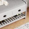 Modern 3 In 1 Hallway Hall Tree With Storage Drawers, Coat Rack, Shoe Rack Bench, And Cushion - Gray - Image 11