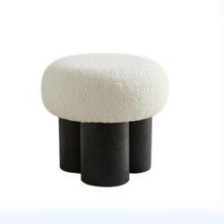 Lamb Wool Seat With Barrel Pipe / Black Ash Willow - White