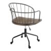Riley - Farmhouse Adjustable Office Chair - Black / Dark Walnut - Image 3