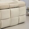 Upholstered Fabric Storage Ottoman Bench With Safety Hinge For Bedroom & Living Room - Beige - Image 10