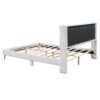 Queen Size Platform Bed With Legs, Frame And Tufted Headboard - Beige - Image 8