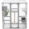 Outdoor Cat House, Diy Cat Enclosure Catio With Double Enter Doors - Light Gray - Image 8