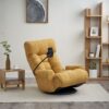Adjustable Swivel Lounge Chair With 360 Degree Rotating Seat And Headrest Support, Leisure Chair Deck Chair Game Chair For Living Room - Yellow - Image 16