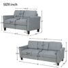 Living Room Furniture Loveseat Sofa And 3 Seat Sofa - Gray - Image 12