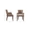 Arm Dining Chair With Nail Head Detailing - Brown / Espresso - Image 3