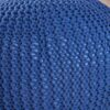 Bordeaux - Knitted Cotton Round Pouf Ottoman, Versatile Floor Cushion, Cotton Material - Navy Blue - Image 4