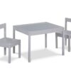Della - 3-Piece Solid Wood Kids Table & Two Chair Set - Gray - Image 2
