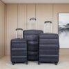 Expandable 3 Piece Luggage Sets Pc Lightweight & Durable Suitcase With Two Hooks, Spinner Wheels, Tsa Lock, (21/25/29) - Black - Image 2