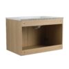 Modern 30" Wall Mounted Bathroom Vanity With Soft Closing Doors, Excluding Sink - Oak - Image 15