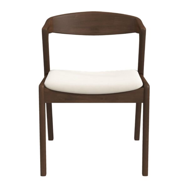 Dakota - Velvet Dining Chair (Set of 2) - Cream White / Dark Brown