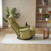 Adjustable Swivel Lounge Chair With 360 Degree Rotating Seat And Headrest Support Leisure Chair Deck Chair Game Chair For Living Room - Green - Image 12