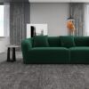 Elijah - Japandi Style Curvy Sectional Sofa - Green - Image 7