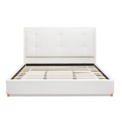 Miramar - King Cushion Back Headboard Platform Bed Frame - Antique White