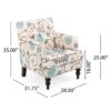 Vitality - Club Chair With Button Tufted Diamond Stitching And Turned Legs - Blue / White - Image 3