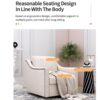 360 Degree Swivel Armchair Cotton Linen Skin - Friendly Fabric Ergonomic Design Brass Nail Decorative Armchair Living Room Chairs Bedroom Chairs Living Room Chairs Black Legs Suitable For Indoor Homes - White - Image 5