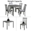 5 Piece Modern Dining Set, Square Wooden Dining Table With 4 Upholstered Chairs For Kitchen, Dining Room - Gray - Image 4