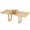 Topmax - 7 Piece Traditional Extendable Dining Table Set With Butterfly Leaf And 6 Upholstered Dining Table Set - Natural - Image 11