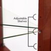 Corner Curio Dispaly Cabinet With Lights, Adjustable Tempered Glass Shelves, Mirrored Back (E26 Light Bulb Not Included) - Cherry - Image 11