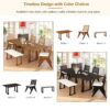 Modern 6 Piece Extendable Dining Table Set With 4 Wicker Back Upholstered Dining Chairs And Long Bench, 2 Removable Leaf - Walnut - Image 3