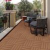Plastic Interlocking Deck Tiles, (Set of 44), Patio Flooring Outdoor Waterproof All Weather Use For Garden Poolside Front / Back Yard - Burlywood - Image 7