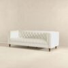 Evelyn - Mid-Century Modern Boucle Luxury Chesterfield Sofa - Ivory White / White - Image 3