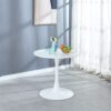 Tulip Table Mid-Century Dining Table For 2-4 People With Round MDF Table Top, Pedestal Dining Table, End Table Leisure Coffee Table - White - Image 2