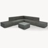 8 Pieces Outdoor Patio Furniture Sets, Garden Conversation Wicker Sofa Set, Single Sofa Combinable - Beiges / Gray - Image 9