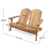 Outdoor Adirondack Rocking Loveseat With Hand Crafted Details - Natural - Image 3