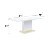 Gaines - High Gloss Dining Table With Pedestal Base - White - Image 5