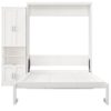 Full Size Murphy Bed With 1 Side Cabinet Storage Shelf, Cabinet Bed Folding Wall Bed With Desk Combo Perfect For Guest Room, Study, Office - White - Image 25