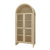 Tall Arched Kitchen Pantry, Modern Farmhouse Wood Kitchen Storage Cabinets, Arched Storage Display Cabinet With Adjustable Shelves, Versatile Cupboard For Kitchen, Dining Room - Natural - Image 7