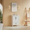 Fully Assembled 24'' Freestanding Single Bathroom Vanity With Ceramic Top - White - Image 2