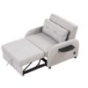 3 In 1 Pull Out Sofa Sleeper With Wing Table And USB Charge - Gray - Image 17