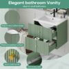 Wall Mounted Bathroom Vanity With 2 Drawers, Ideal For Small Bathrooms - Green - Image 4