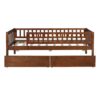 Twin Size Daybed Bed With Two Drawers - Walnut - Image 3