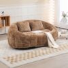 Bean Bag Sofa Lazy Sofa Durable Comfort Lounger High Back Bean Bag Chair Couch - Coffee - Image 2