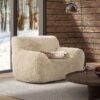 Summit - Faux Sheepskin Overstuffed Arm Chair - Cream Beige - Image 8
