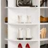 6 Tier Spinning Shoe Rack, Free Standing, 360° Revolving Shoe Organizer - White - Image 11