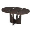 Topmax - 5 Piece Modern Extendable Round Dining Table Set With Removable Leaf For Small Places - Espresso / Gray - Image 9