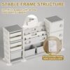 Kids Toy Storage Organizer With 8 Removable Toy Bins, 4 Tier Bookshelf, And 2 Cabinet Storage - Gray / Ivory - Image 8