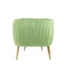 Velvet Accent Chair With Ottoman, Modern Tufted Barrel Chair Ottoman Set For Living Room Bedroom, Golden Finished - Grass Green - Image 13