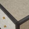 Faux Leather Nightstand, 3 Drawer - Black - Image 6