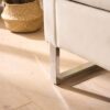 Wide Storage Soft Ottoman Bench With Armrests, Footrest Bed End Stool For Living Room, Dorm, Entryway And Bedroom - Beige - Beige - Image 7