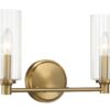 Regal - Double Light Vanity With Clear Ribbed Satin - Antique Brass / Clear - Image 5