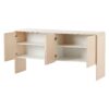 Minimalist Style Large Storage Space Sideboard With 4 Doors And Rebound Device For Living Room And Entryway - Apricot Cream - Image 10