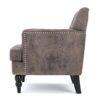 Vitality - Club Chair With Button Tufted Diamond Stitching And Turned Legs - Brown / Gray - Image 6