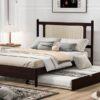 Queen Size Platform Bed With 2 Big Drawers Twin Size Trundle - Espresso - Image 17