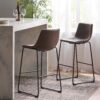 Barstool With Upholstery And Foot Rail - Vintage Brown - Image 9