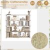 Vintage Industrial Style 5 Tier Large Bookshelf - White - Image 7